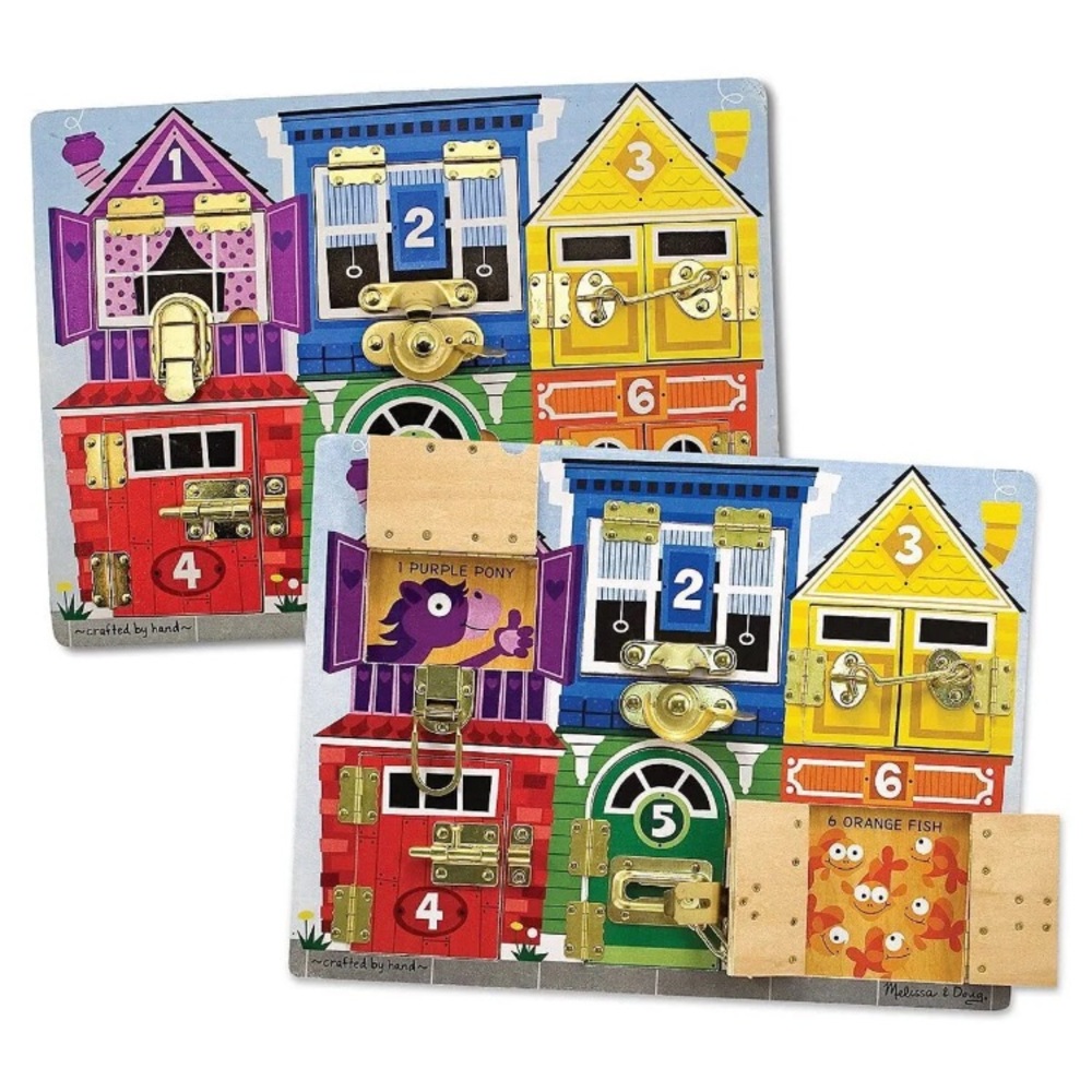 Melissa & Doug Latches Board Kids Children Wooden Motor Development Toy Age 3+